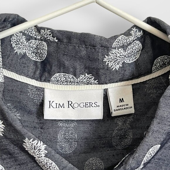 Kim Rogers Pineapple Sleeveless Button Down M - Picture 4 of 7